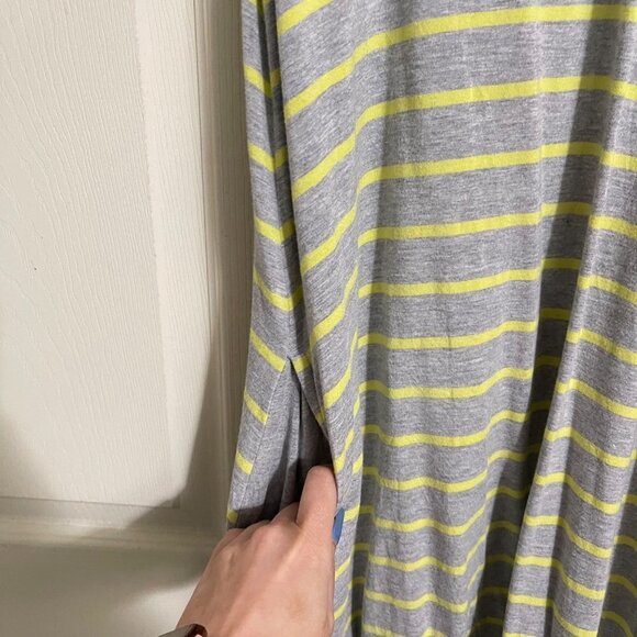 Time And Tru Womens Gray Yellow Striped Sleeveless Pockets Stretch Dress Small - Picture 4 of 5